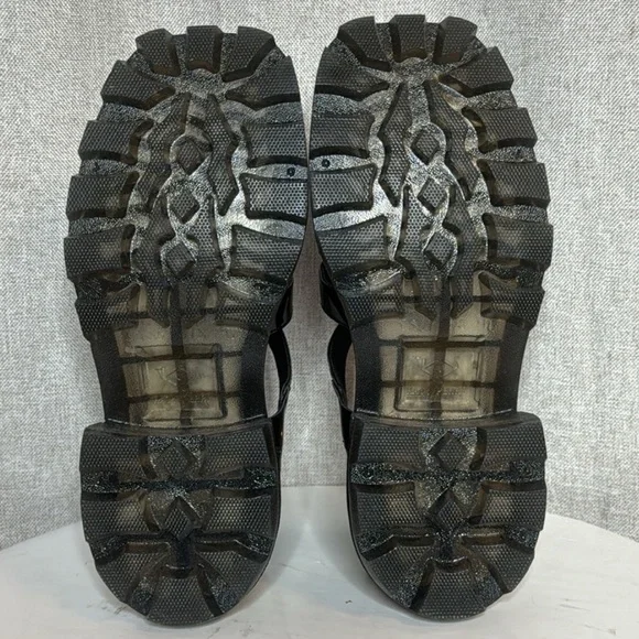 KATY PERRY THE GELI COMBAT BLACK HOLOGRAPHIC FISHERMAN PLATFORM SANDALS **NIB** - Picture 13 of 15